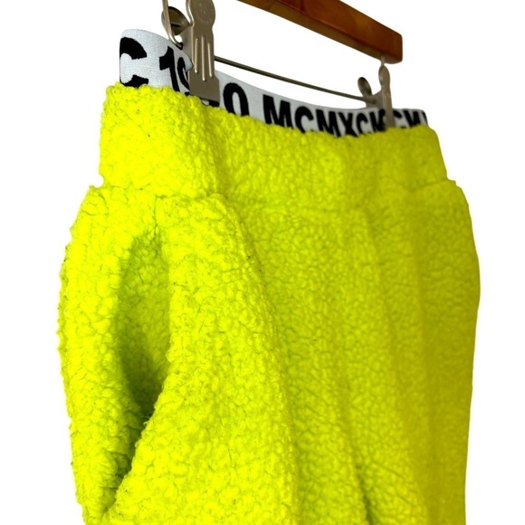 STEVE MADDEN NEON YELLOW CHUCK FLEECE JOGGER SWEATPANTS, SIZE M - Picture 5 of 9
